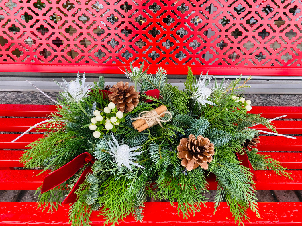 The Rustic, Fresh Greened Centerpiece